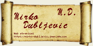 Mirko Dubljević vizit kartica